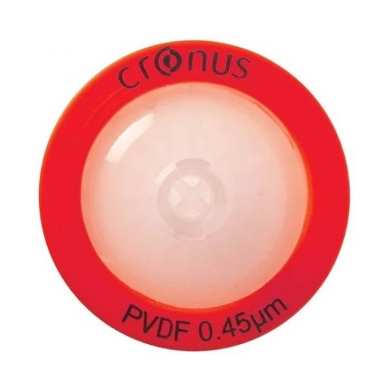 QLA 0.45 um Cronus Syringe Filters, PVDF, 25mm diameter, Colour-coded Red (Pack/100) - FFPV2545-100 - Click Image to Close