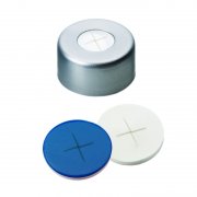 Shimadzu Aluminum Cap clear lacquered, 5.5 mm centre hole, Septum Silicone/PTFE cross-slit - 961-10030-12