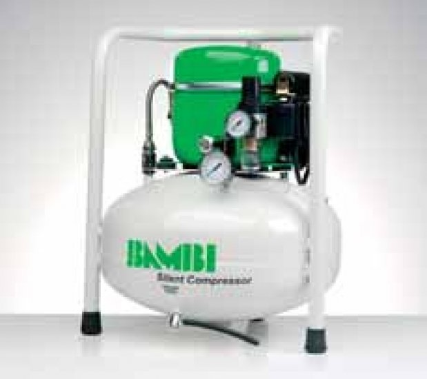 Bambi Budget Range Silent Oil Lubricated Air Compressor, Vertical, 0.5Hp, 50 l/min, 24 litres Receiver, 52 x 40 x 40 cm - BB24V - Click Image to Close