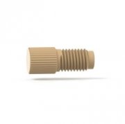 Upchurch Scientific Plug for 5/16-24 Flat-Bottom Ports, Standard Knurl, PEEK, Natural, Single - P-556