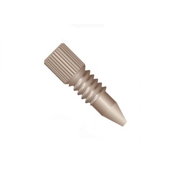 Upchurch Scientific MicroTight Nut Fitting for MicroTight Tubing Sleeves, 6-32 Coned, Micro Headless Knurl, PEEK, Natural, 10/Pk - F-125HX - Click Image to Close