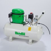 Bambi Budget Range BB24 Silent Oil Lubricated Air Compressor, 0.5 Hp Motor, 34 L/min FAD at 5 bar, 24 L Receiver, 49 x 65 x 25 cm - BB24