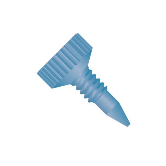 Upchurch Scientific MicroTight Nut Fitting for 360 um OD Tubing, 6-32 Coned, Standard Micro Knurl, PEEK, Blue, 10/Pk - F-124SX *OBSOLETE* - Click Image to Close