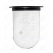 QLA 1000mL Clear Glass Vessel with Plastic Rim, Erweka compatible, Serialised - GLA900-EWP