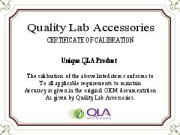 QLA Re-Calibration of Vibration Meter - RECAL-VM