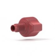 Upchurch Scientific Two-Piece Fingertight for 1/16 inch OD Tubing, 10-32 Coned, Single Wing, Delrin/PEEK, Red, Single - F-200 *OBSOLETE*