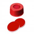 Shimadzu PP Short Thread Cap red, 6 mm centre hole, PTFE/Silicone slit septum - 961-10030-06