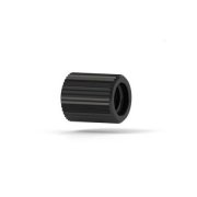 Upchurch Scientific Cap for 1/4-28 Flat-Bottom Ports, Standard Knurl, ETFE, Black, Single - P-755