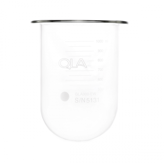 QLA 1000mL Clear Glass Vessel, Erweka compatible, Serialised - GLA900-EW (80-000-1002) - Click Image to Close