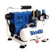 Bambi PT Range PT5 Ultra Low Noise Oil Free Air Compressor, 1.0 Hp Motor, 69 L/min FAD at 5 bar, 4 L Receiver, 34 x 40 x 33 cm - PT5