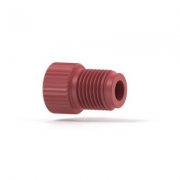 Upchurch Scientific Large Bore Flangeless Fitting Nut Only for 1/4 inch OD Tubing, 1/2-20 Coned, PEEK, Red - U-620