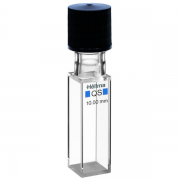 Hellma 117.204F-QS Sealable Absorption Cell for anaerobic applications, Closed Screw Cap, Quartz SUPRASIL Glass, 200-2500 nm, 1400 ul, 10 x 4 mm Path Length, 1/Pk - 117204F-10-40