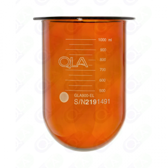 QLA 1000mL Amber Glass Vessel, Electrolab compatible, Serialised - GLA900-AEL (0103A00005) - Click Image to Close