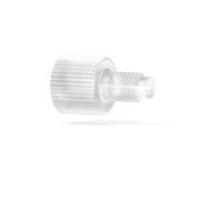 Upchurch Scientific Metric M6 Threaded Adapter, M6 Flat-Bottom Female to 1/4-28 Flat-Bottom Male, 0.75 mm Thru-hole, PCTFE, Single - P-670