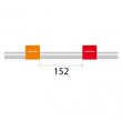 Glass Expansion Contour Flared End PVC Pump Tube 2 tag (152 mm between tags) 0.19 mm ID Orange/Red (PKT 6) - 0.19-OR-F