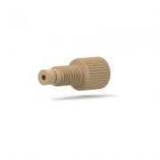 Upchurch Scientific One Piece Super Flangeless Fitting for 1/16 inch OD Tubing, M6 Flat Bottom, Standard Knurl, PEEK, Natural, Single - P-229