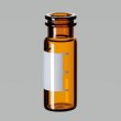 Shimadzu 1.5 ml snap ring vial wide opening with label, amber - 961-10020-13