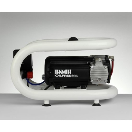 Bambi HT Range HT3-2P Ultra Low Noise Oil Free Air Compressor, 0.75 Hp Motor, 130 L/Min at 1 Bar, 3 L Receiver, 26 x 23 x 43 cm - HT3-2P - Click Image to Close