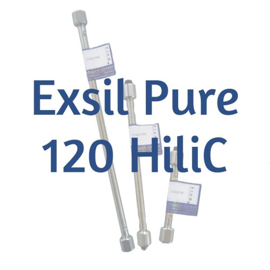 Dr. Maisch Exsil Pure 120 HILIC Analytical HPLC Column, 5 µm, 120 Å, 4.6 x 250 mm, 1/Pk - 60500HI.S2546 - Click Image to Close