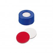 Shimadzu PP Short Thread Cap blue, 6.0 mm centre hole, Septum Silicone/PTFE - 961-10030-25