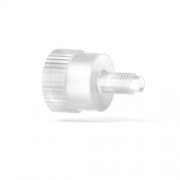 Upchurch Scientific English Threaded Adapter, 1/2-20 Flat-Bottom Female to 1/4-28 Flat-Bottom Male Thread, 3.20 mm Thru-hole, Clear, PCTFE - Single - P-684