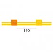 Glass Expansion Solva Tubing - 2 Tag, 140mm, ID 0.51mm, OD 2.33mm orange/yellow - 0.51-OY-SF