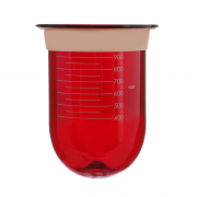 QLA 1000mL Amber Glass Apex Vessel with Centering Ring, Distek compatible, Serialised - GLA9PK-AD (3010-0550-AMB)