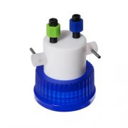 VICI Jour Safety Caps, GL45 Threads, 2 Ports with Valves, 1/4-28 Connections, 1/Pk - JR-S-11011