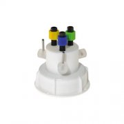 VICI Jour Safety Caps, GL45 Threads, 3 Ports with Valves, 1/4-28 Connections, 1/Pk - JR-S-11012