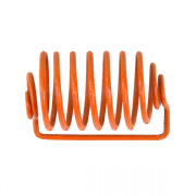 QLA Spiral Capsule Sinker, 6.5 spirals, 0.944" (24mm) L x 0.485" (12.3mm) W capacity, Orange PTFE Coated 316 Stainless Steel - CAPWHT-LGMT