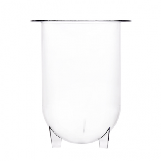 QLA 1000mL Clear Plastic Footed Vessel, Erweka compatible - PLA900-EW (80-000-1001) - Click Image to Close