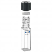 Hellma 117.100F-QS Sealable Absorption Cell for anaerobic applications, Open Screw Cap, Quartz SUPRASIL Glass, 200-2500 nm, 3500 ul, 10 x 10 mm Path Length, 2/Pk - 117100F-10-K-40