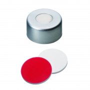 Shimadzu Aluminium Cap clear lacquered, 5.5 mm centre hole, Septum Silicone/PTFE, 100 pcs - 961-10030-11, 980-05740, 227-34124-01