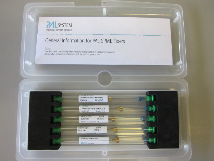 LEAP PAL Parts 95µm PAL SPME Fiber, Carbon WR/PDMS, 23g, Blue Hub, CTC, 5-PACK - FIBCWR95/10P5 - Click Image to Close