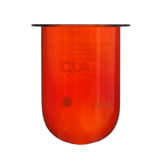 QLA 1000mL Amber Glass Vessel, Hanson SR8-Plus compatible, Serialised - GLA900-AH (72-600-556) - Click Image to Close