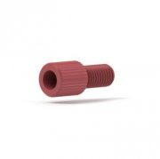 Upchurch Scientific VacuTight Fitting for 1/8 inch OD Tubing, 1/4-28 Flat-Bottom, Standard Knurl, Delrin, Red, Single - P-942