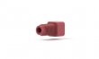 Upchurch Scientific Flanged Fitting with Washer for 1/8 inch OD Tubing, 1/4-28 Flat-Bottom, 5/16 inch Square, Delrin, Red - P-502