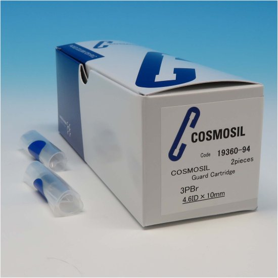 Nacalai Tesque COSMOSIL 3PBr Pentabromobenzyl Analytical HPLC Guard Cartridge Column, 3 µm, 120 Å, 4.6 x 10 mm, 2/Pk - 19360-94 - Click Image to Close