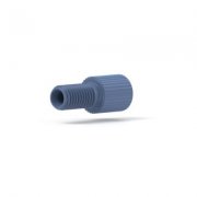 Upchurch Scientific Flangeless Male Nut for 1/8 inch OD Tubing, 1/4-28 Flat-Bottom, Standard Knurl, Delrin, Blue, Single - P-306