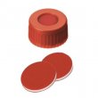 Shimadzu PP Short Thread Cap red, 6 mm centre hole, PTFE/Silicone slit septum - 961-10030-06
