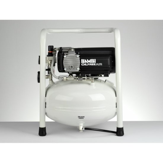 Bambi HT Range HT15 Ultra Low Noise Oil Free Air Compressor, 0.75 Hp Motor, 79 L/Min at 1 Bar, 15 L Receiver, 55 x 37 x 37 cm - HT15 - Click Image to Close