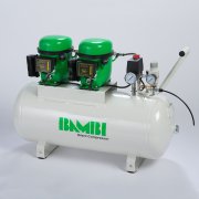 Bambi Budget Range BB50D Silent Oil Lubricated Air Compressor, 1.0 Hp Motor, 68 L/min FAD at 5 bar, 50 L Receiver, 52 x 40 x 40 cm - BB50D