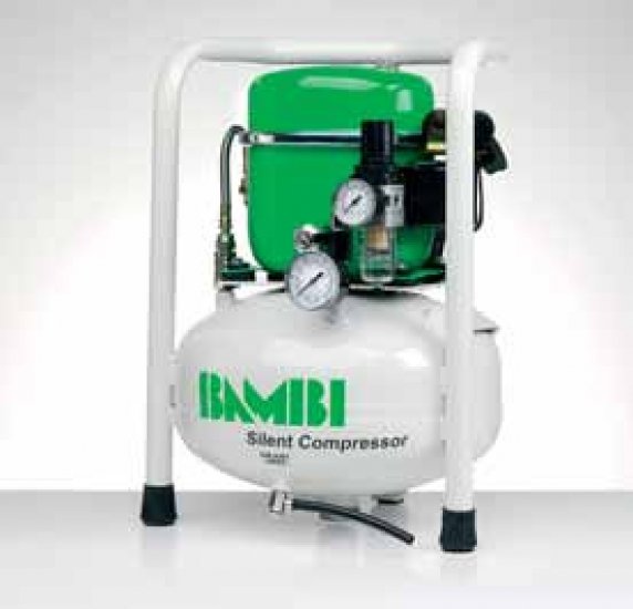 Bambi Budget Range Silent Oil Lubricated Air Compressor, 0.5Hp, 50 l/min, 9 litres Receiver, 47 x 34 x 34 cm - BB8 - Click Image to Close