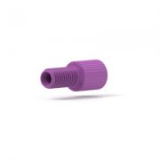 Upchurch Scientific Flangeless Nut for 1/8 inch OD Tubing, 1/4-28 Flat-Bottom, Delrin, Purple, Single - P-338