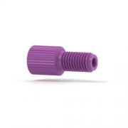 Upchurch Scientific Flangeless Male Nut for 1/16 inch OD Tubing, 1/4-28 Flat-Bottom, Standard Knurl, Delrin, Purple - P-238