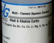 VHG Labs Alkali & Alkaline Earths Multi-Element Standard in 5% HNO3, 100μg/mL, 500 mL HDPE Bottle - SM10-500