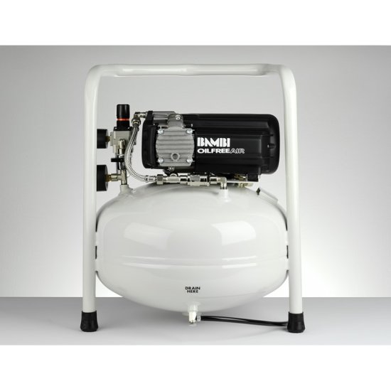 Bambi HT Range HT24 Ultra Low Noise Oil Free Air Compressor, 0.75 Hp Motor, 79 L/Min at 1 Bar, 24 L Receiver, 53 x 40 x 40 cm - HT24 - Click Image to Close
