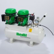 Bambi Budget Range BB24D Silent Oil Lubricated Air Compressor, 1.0 Hp Motor, 68 L/min FAD at 5 bar, 24 L Receiver, 49 x 65 x 25 cm - BB24D