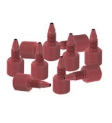 Upchurch Scientific Fingertight Fitting for 1/16 inch OD Tubing, 10-32 Coned, Diamond Knurl, PCTFE, Red, 10/Pk - F-100X *OBSOLETE*