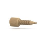 Upchurch Scientific English Threaded Adapter, Extra Long, 1/4-28 Flat-Bottom Female to 10-32 Coned Male Thread, 0.75 mm Thru hole, PEEK, 100/pk - P-654C